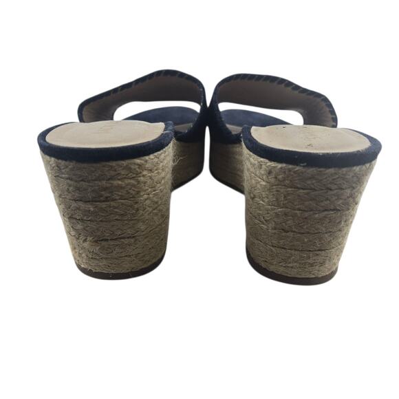 Jack Rogers Platform Espadrille Slide Sandals Womens 11 Blue Suede Boho Preppy - Picture 7 of 11